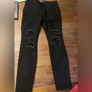 Hollister Black Distressed Women Jeans